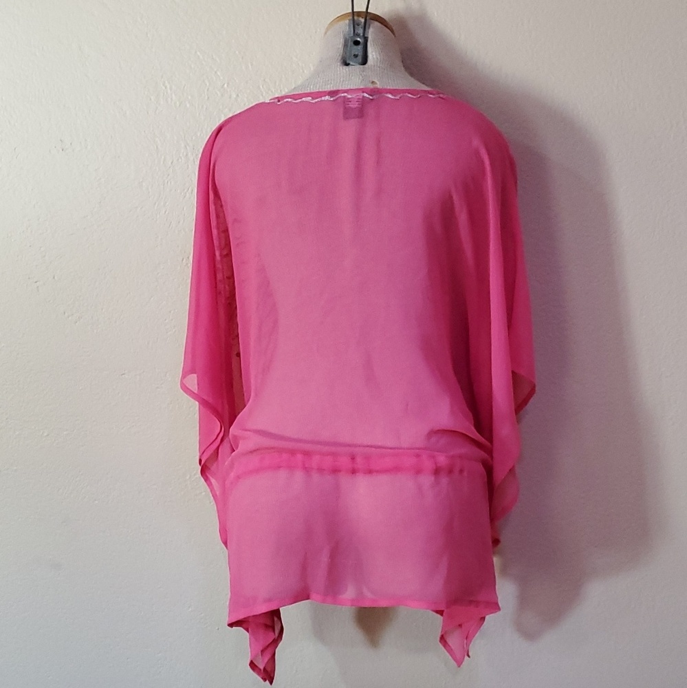 Moda international silver pink blouse S - Picture 2 of 5
